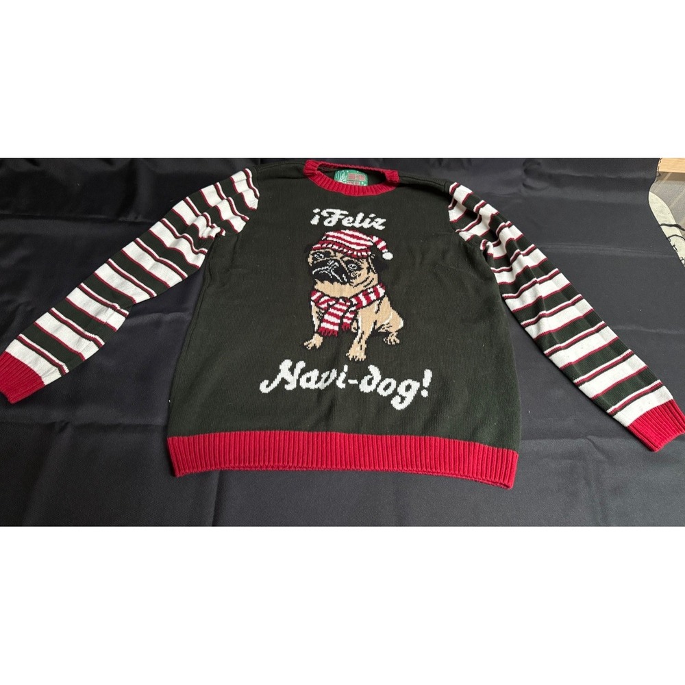 ugly Christmas sweater small womens sweatshirt sweater pug dog feliz navi dog
